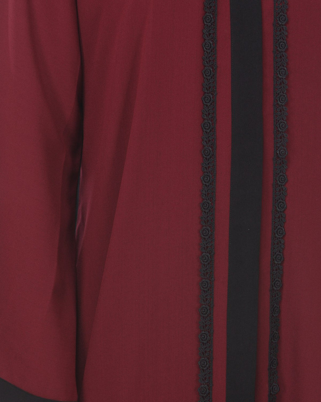 Maroon-Black Casual Abaya