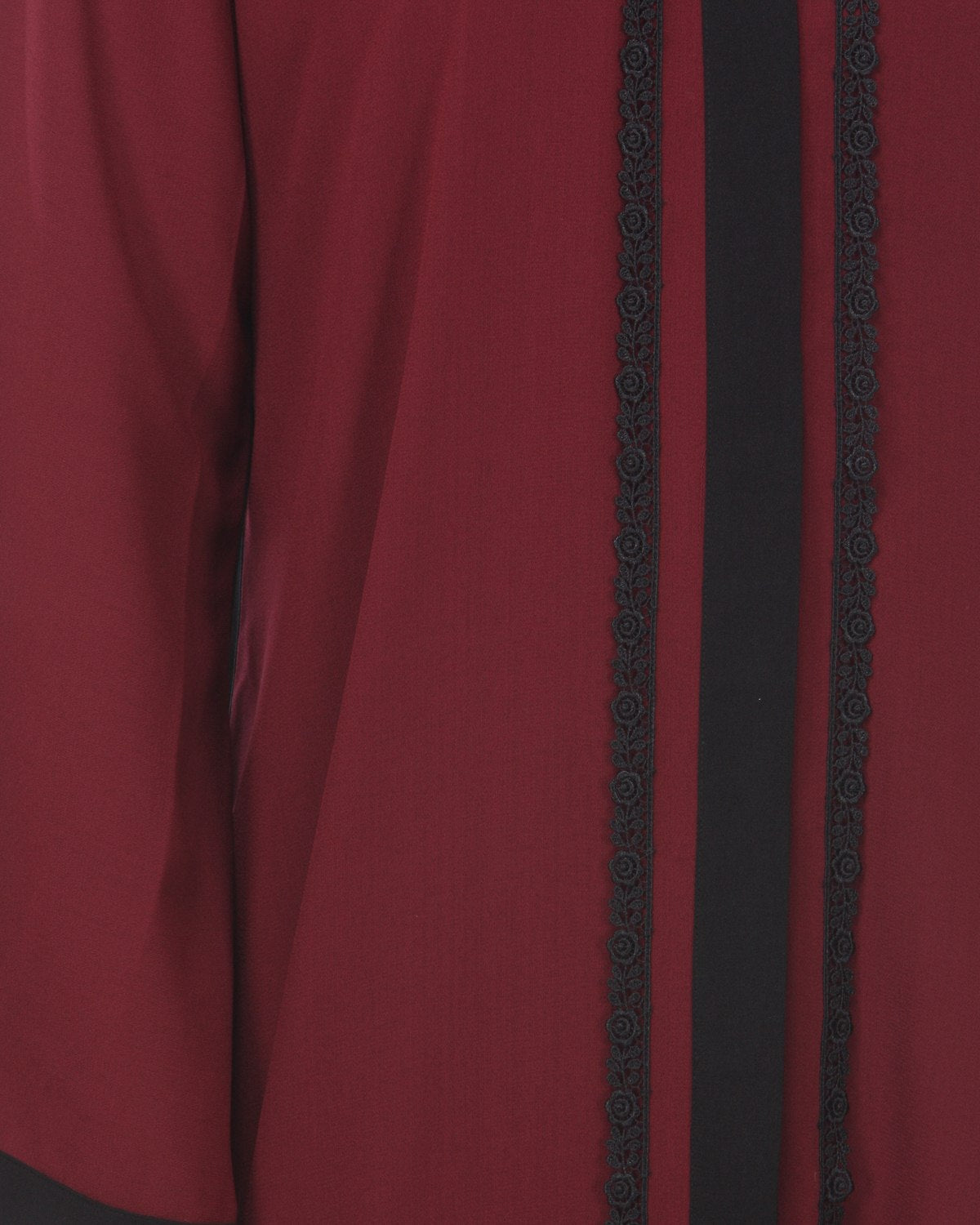 Maroon-Black Casual Abaya