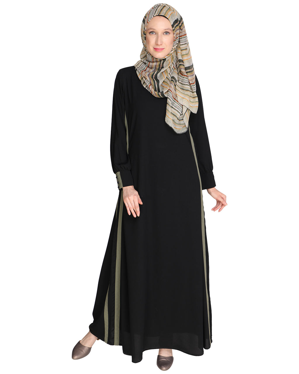 Black Side Detailed Abaya
