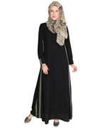Black Side Detailed Abaya