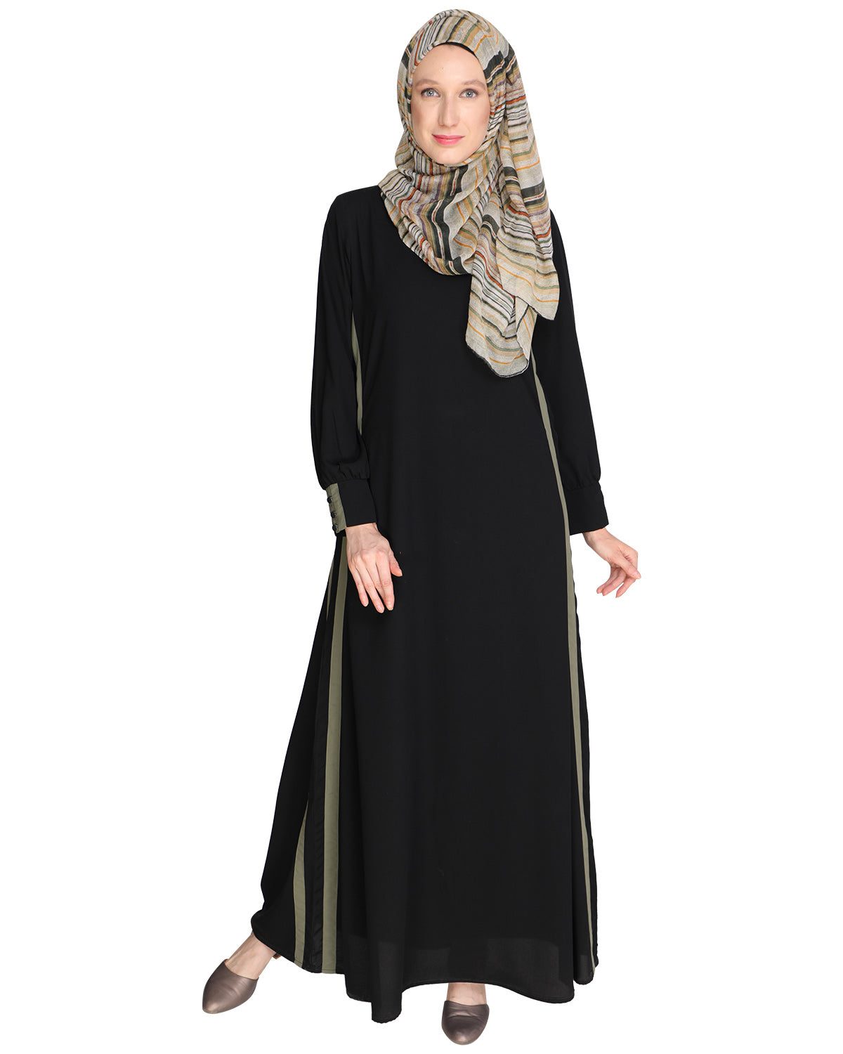 Black Side Detailed Abaya