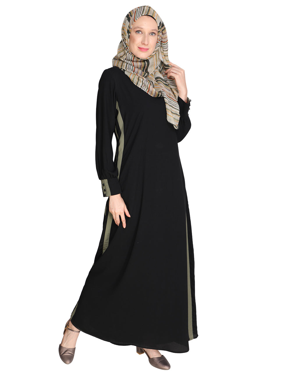 Black Side Detailed Abaya