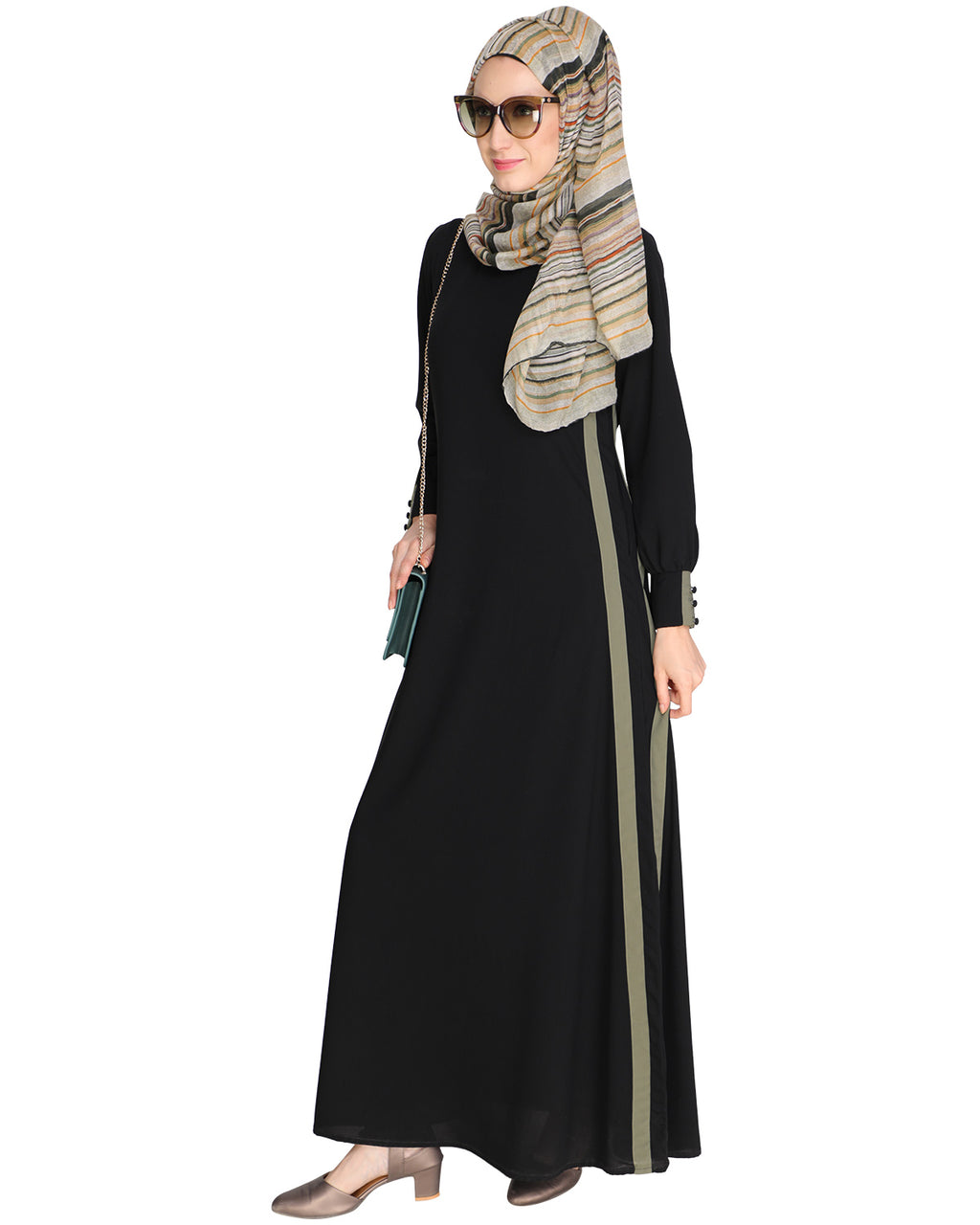 Black Side Detailed Abaya