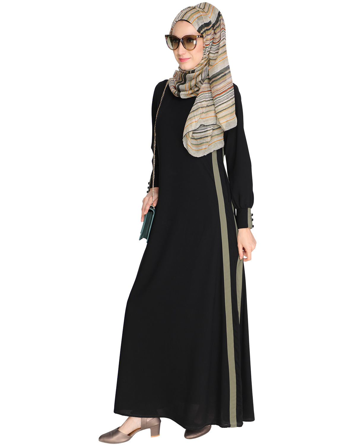Black Side Detailed Abaya