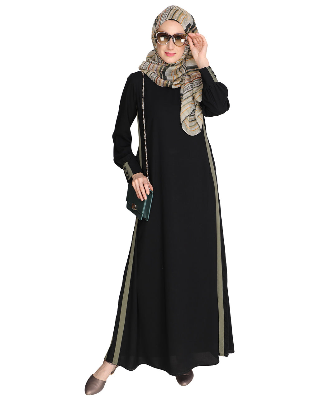 Black Side Detailed Abaya