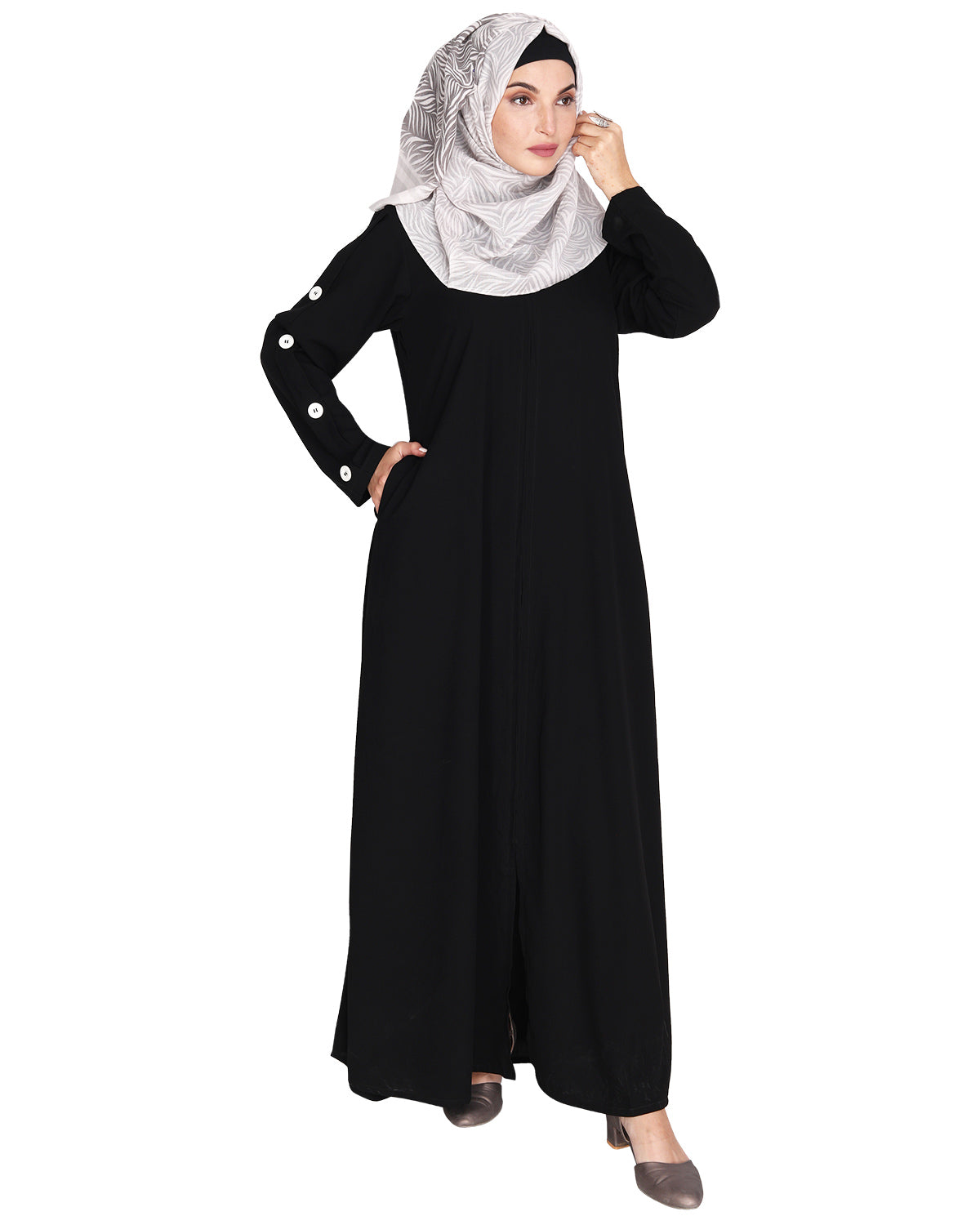 Delightful and Simple Abaya with Designer Sleeves