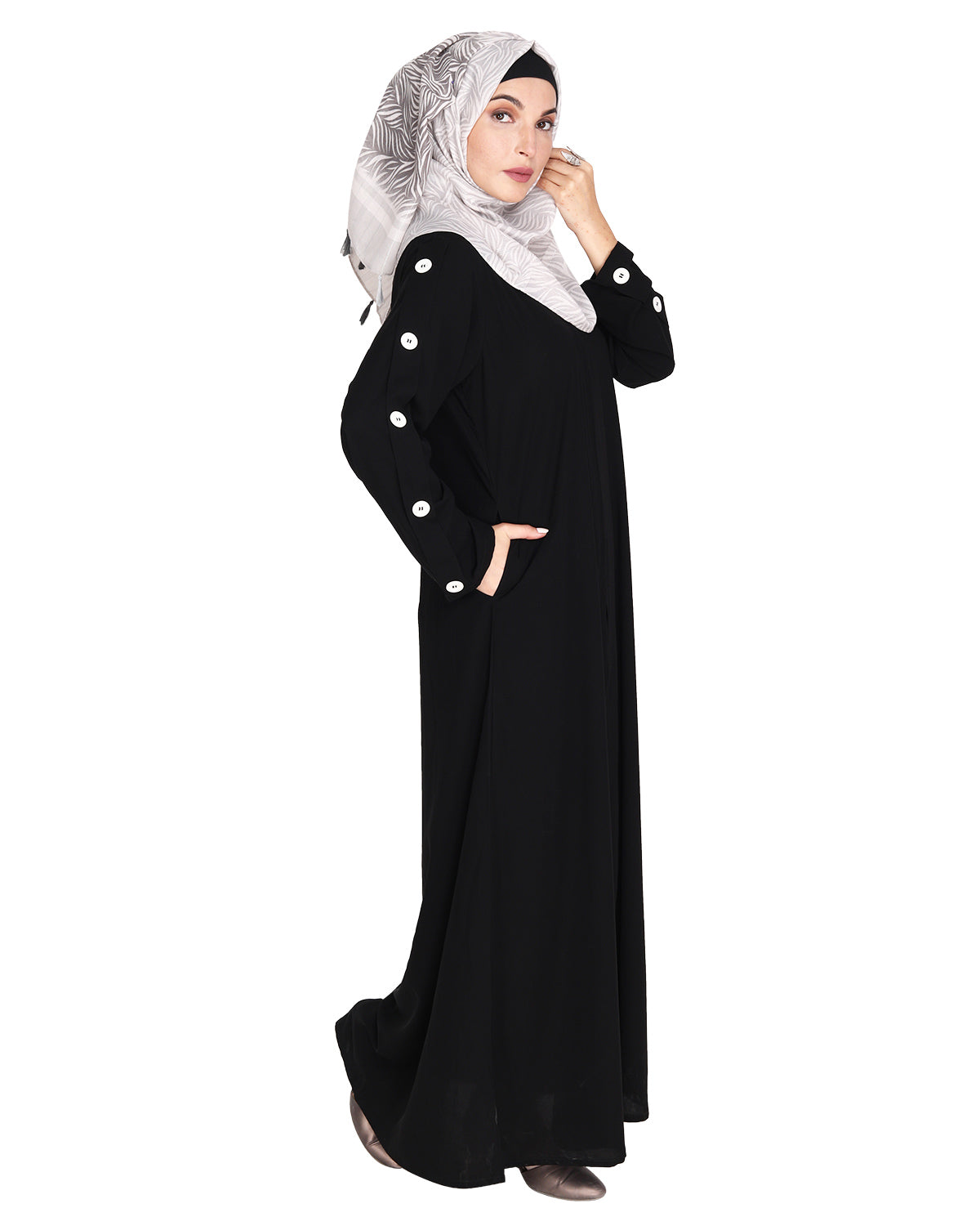 Delightful and Simple Abaya with Designer Sleeves