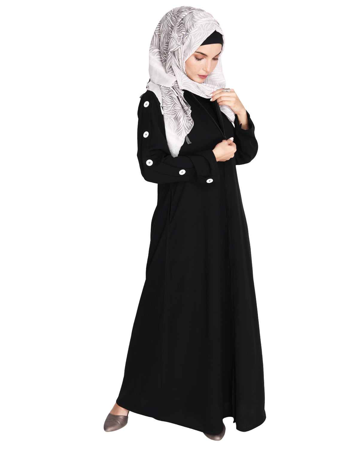 Delightful and Simple Abaya with Designer Sleeves