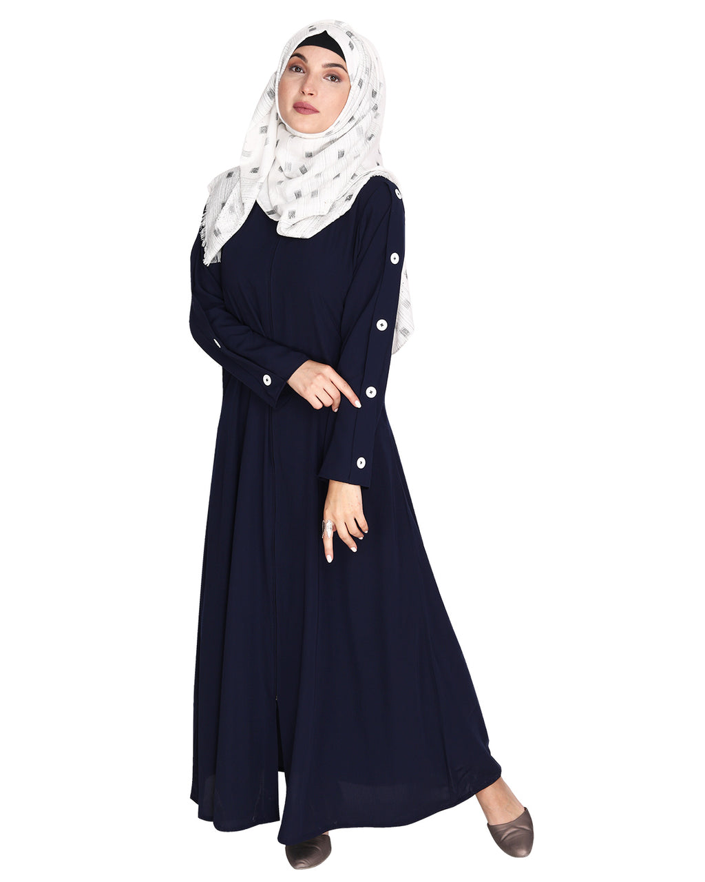 Delightful and Simple Abaya with Designer Sleeves