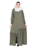 Chic Spiral Abaya With Frills