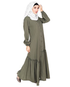 Chic Spiral Abaya With Frills