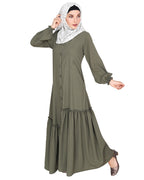 Chic Spiral Abaya With Frills