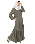 Chic Spiral Abaya With Frills