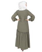 Chic Spiral Abaya With Frills