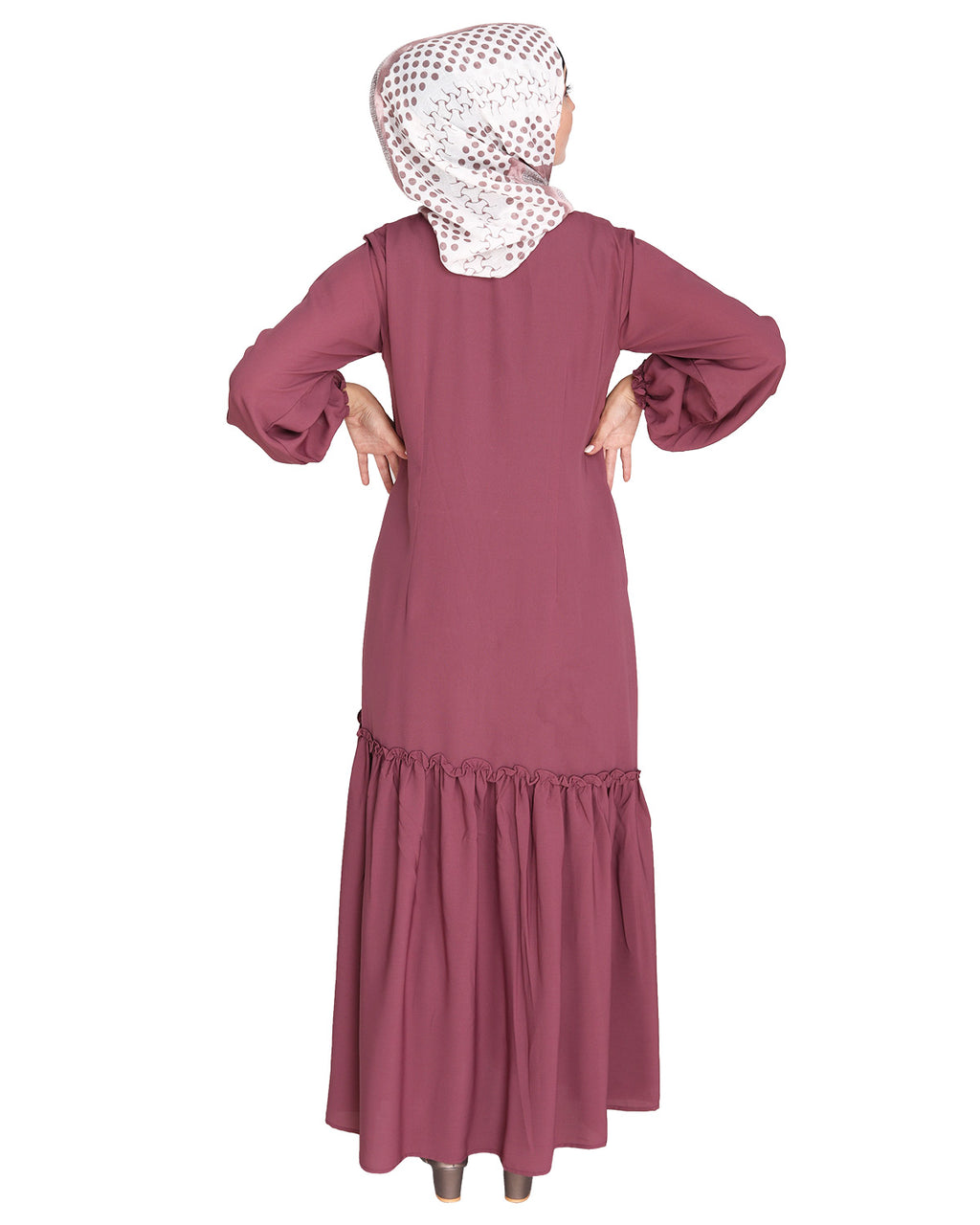 Chic Spiral Abaya With Frills