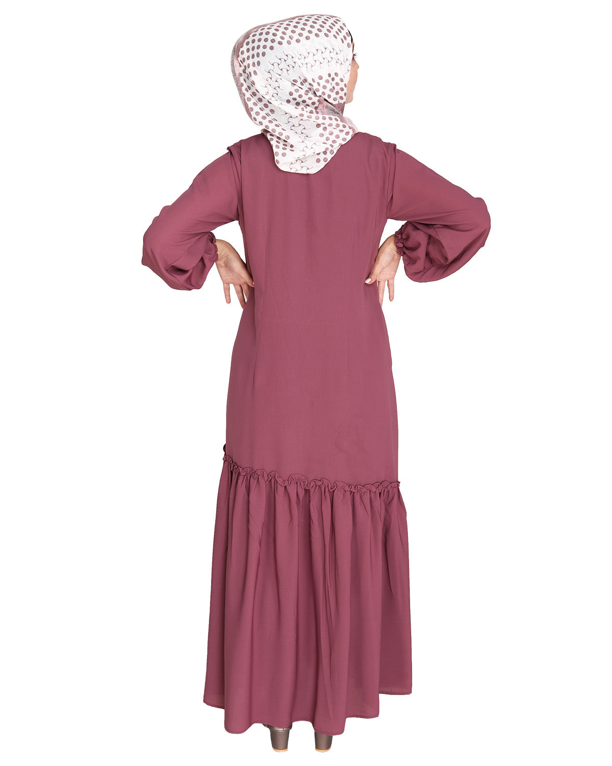 Chic Spiral Abaya With Frills