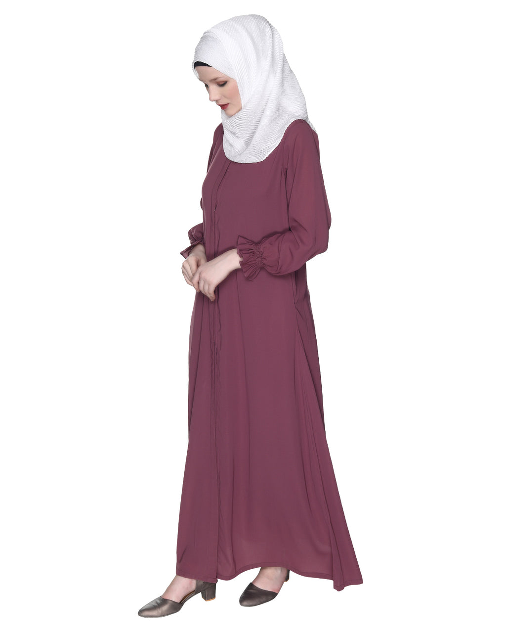 Classic Plain Abaya With Elastic Cuffs