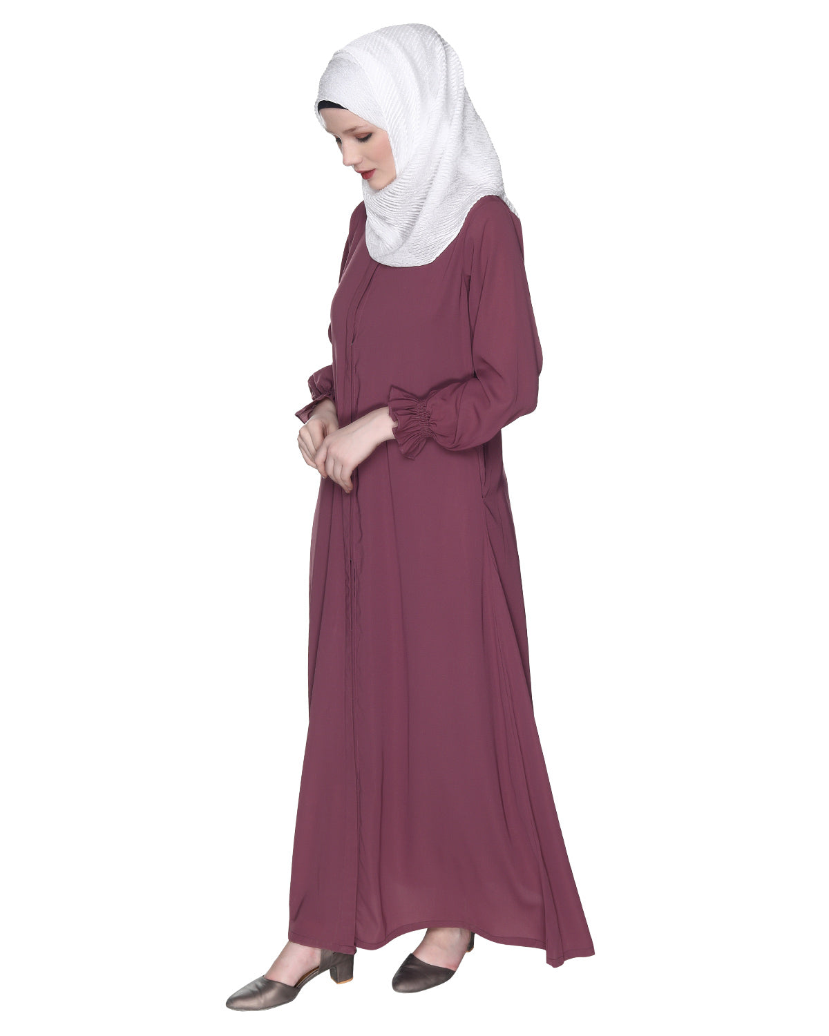 Classic Plain Abaya With Elastic Cuffs
