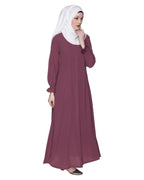 Classic Plain Abaya With Elastic Cuffs
