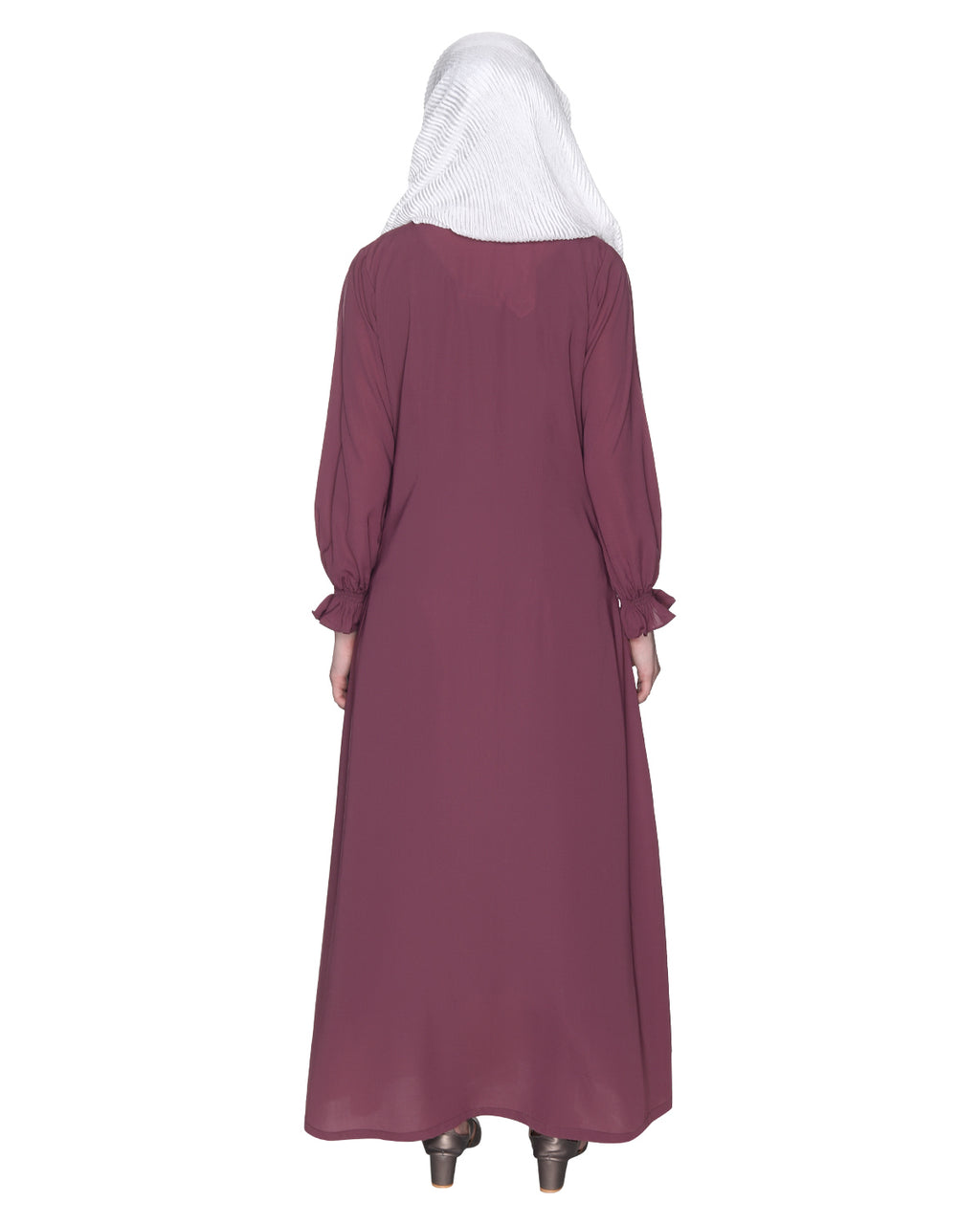 Classic Plain Abaya With Elastic Cuffs