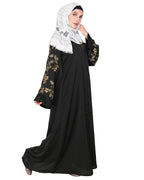 Alluring Floral Embroidery Dubai Style Abaya