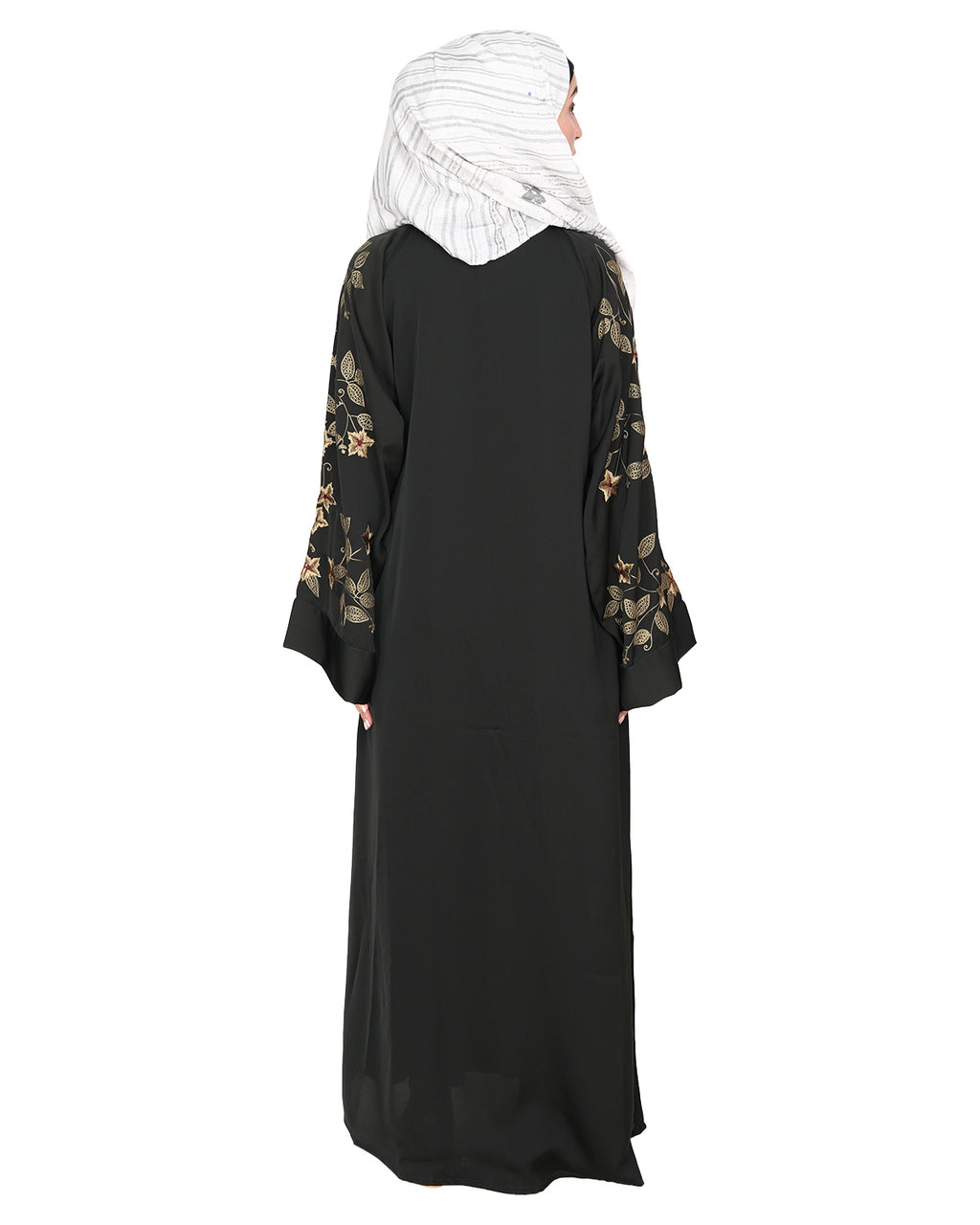 Alluring Floral Embroidery Dubai Style Abaya