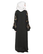 Alluring Floral Embroidery Dubai Style Abaya