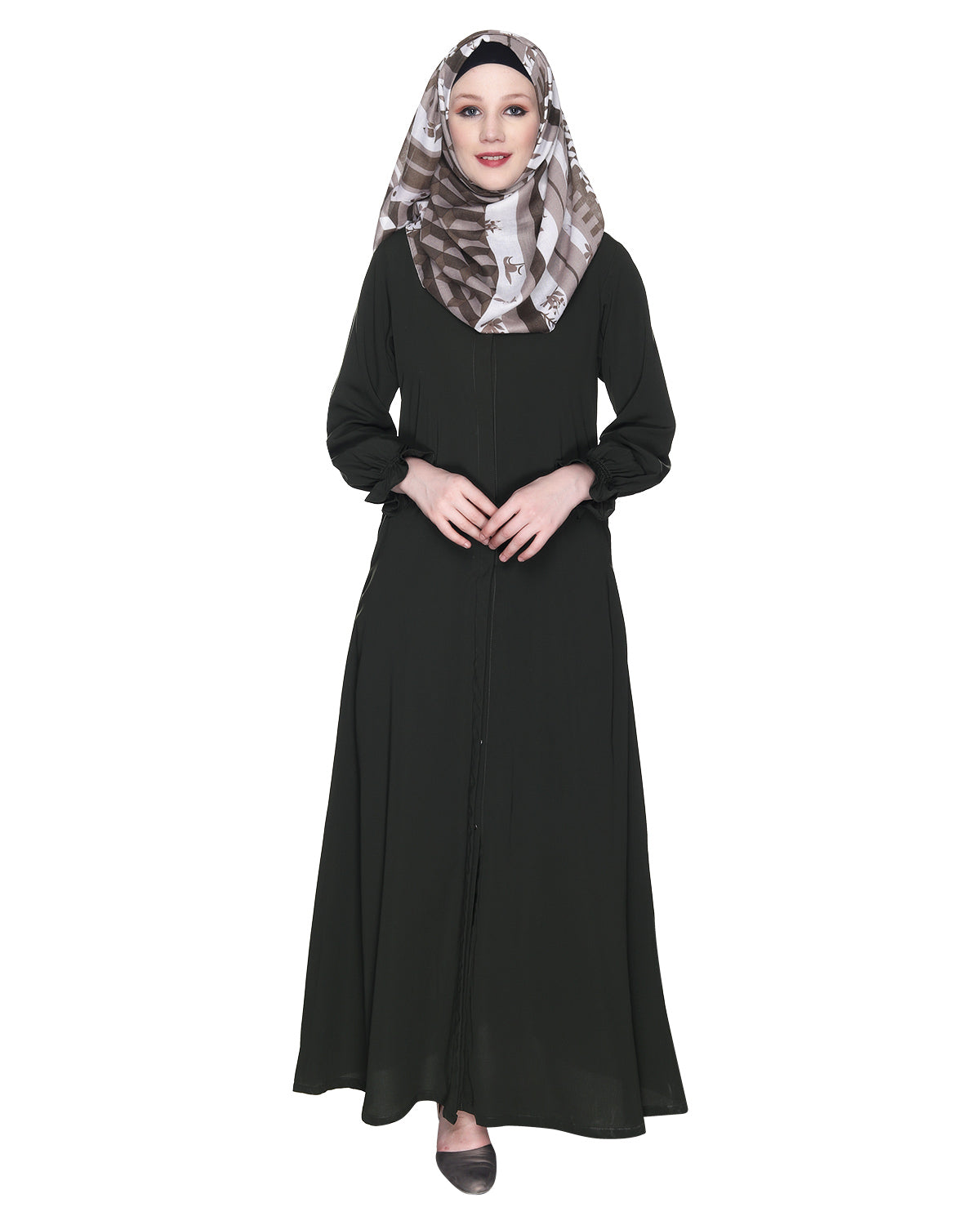 Classic Plain Abaya With Elastic Cuffs