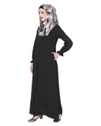 Classic Plain Abaya With Elastic Cuffs