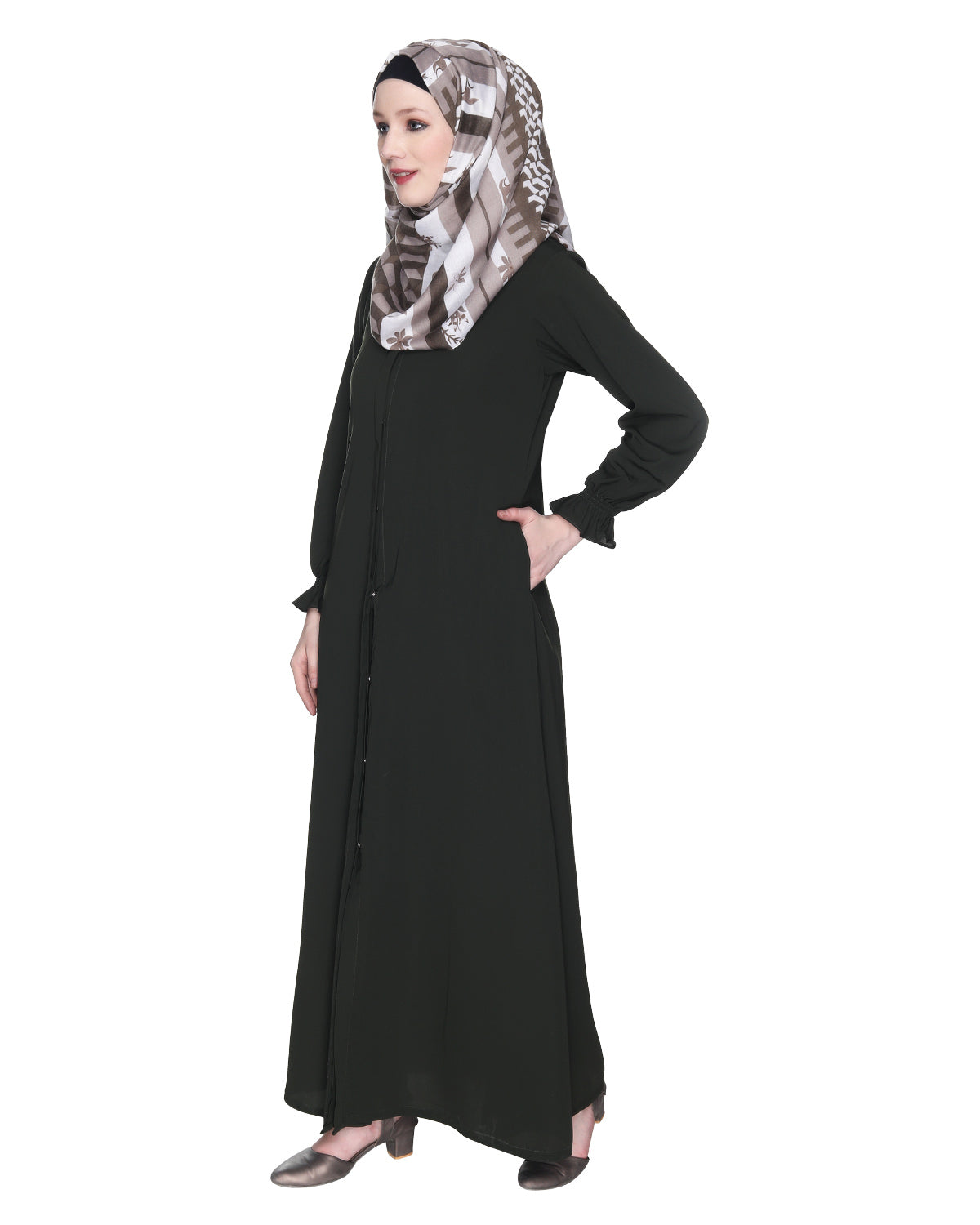 Classic Plain Abaya With Elastic Cuffs
