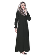 Classic Plain Abaya With Elastic Cuffs