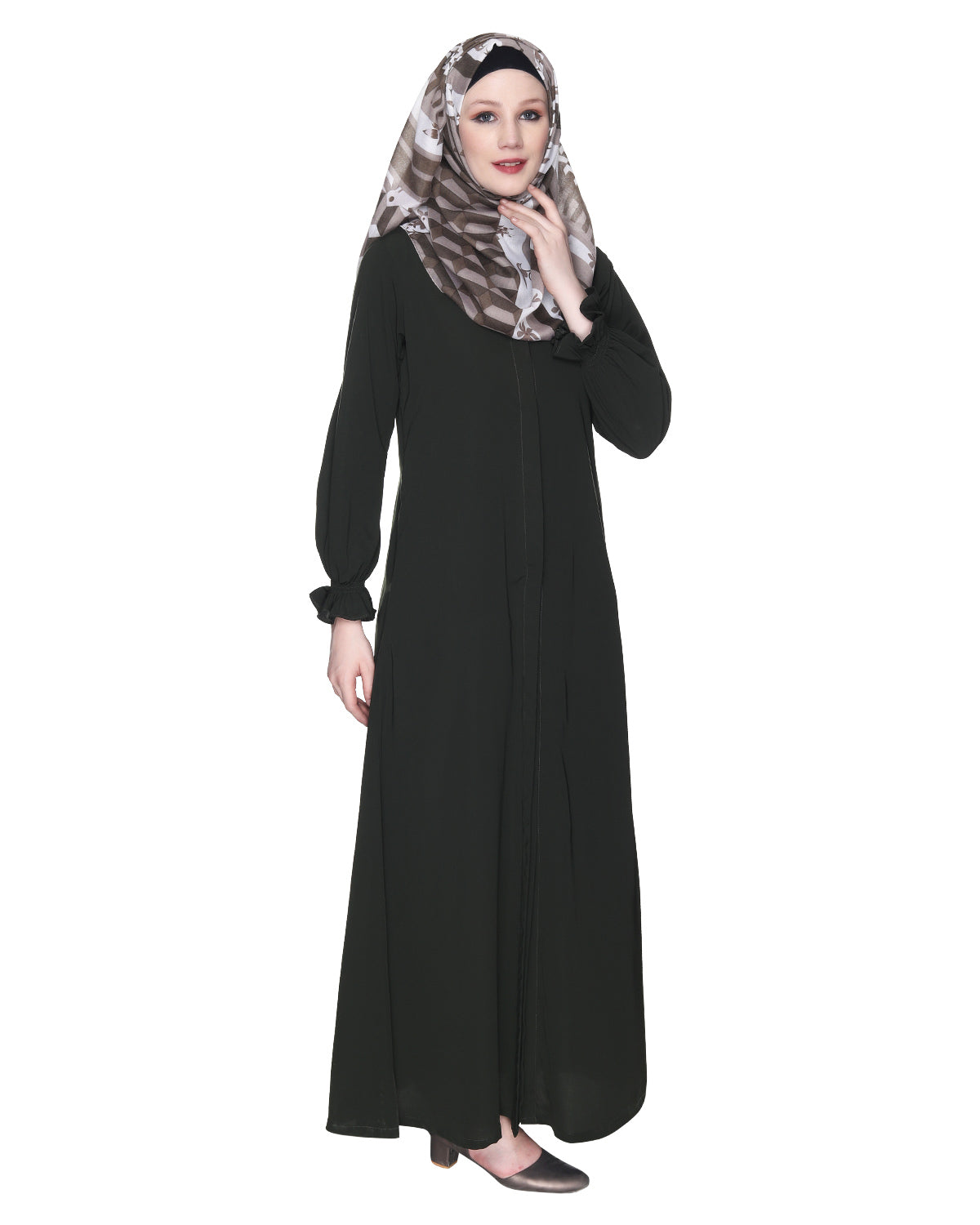 Classic Plain Abaya With Elastic Cuffs