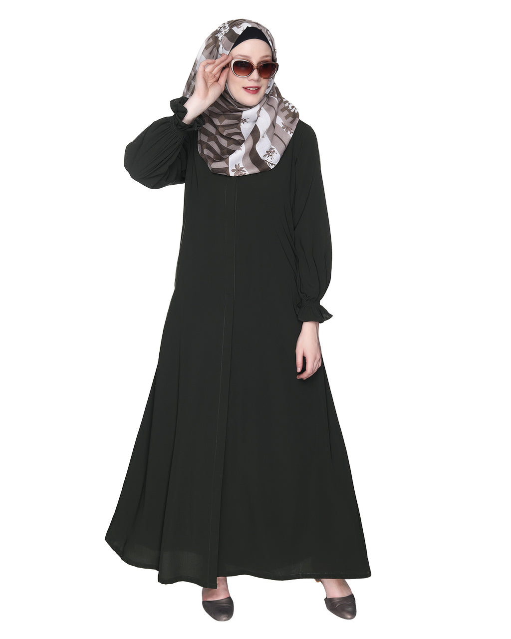 Classic Plain Abaya With Elastic Cuffs