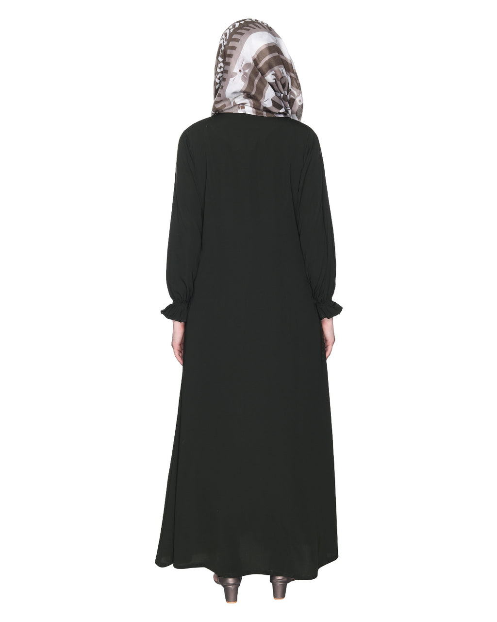 Classic Plain Abaya With Elastic Cuffs
