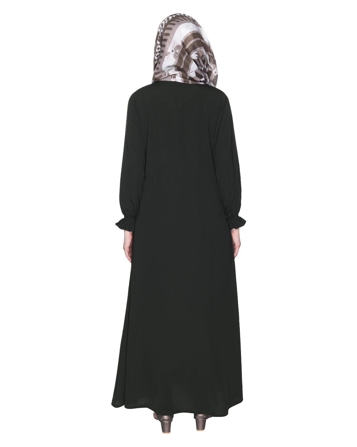 Classic Plain Abaya With Elastic Cuffs