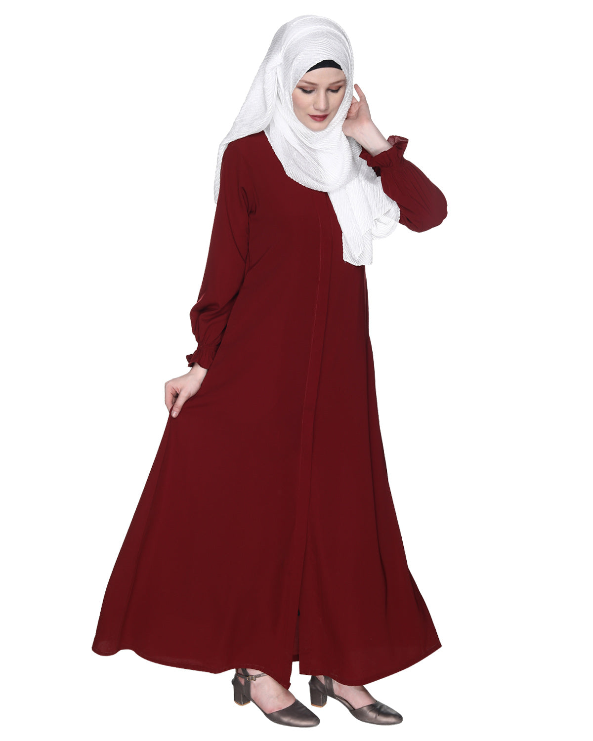 Classic Plain Abaya With Elastic Cuffs