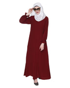 Classic Plain Abaya With Elastic Cuffs