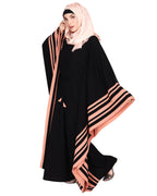 Black Kaftan with Striped Border