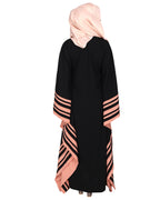 Black Kaftan with Striped Border