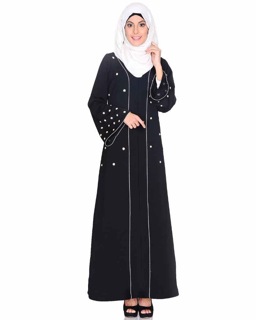 Delicate Pearl Hand Embroidered Abaya