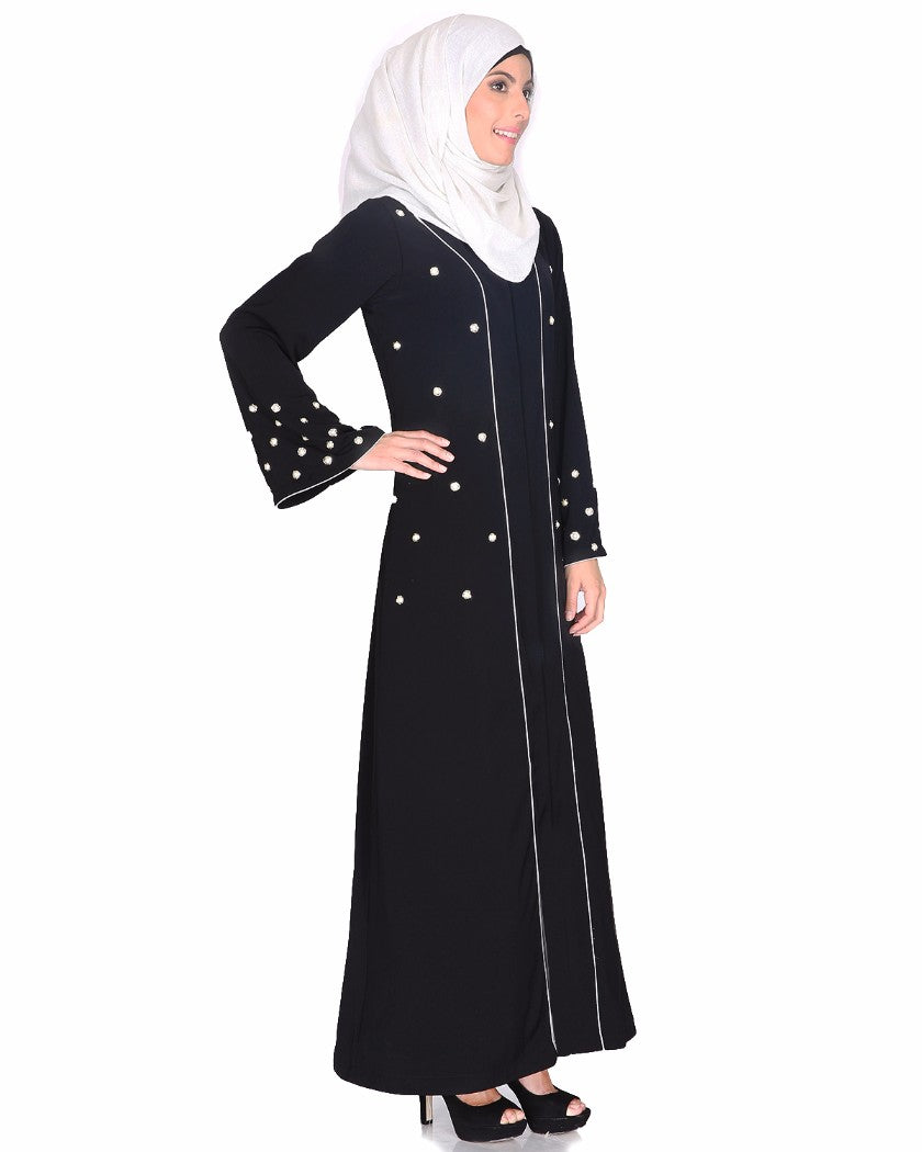 Delicate Pearl Hand Embroidered Abaya