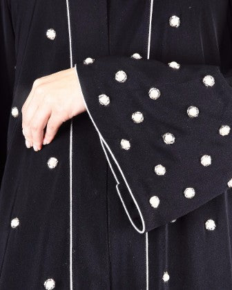 Delicate Pearl Hand Embroidered Abaya