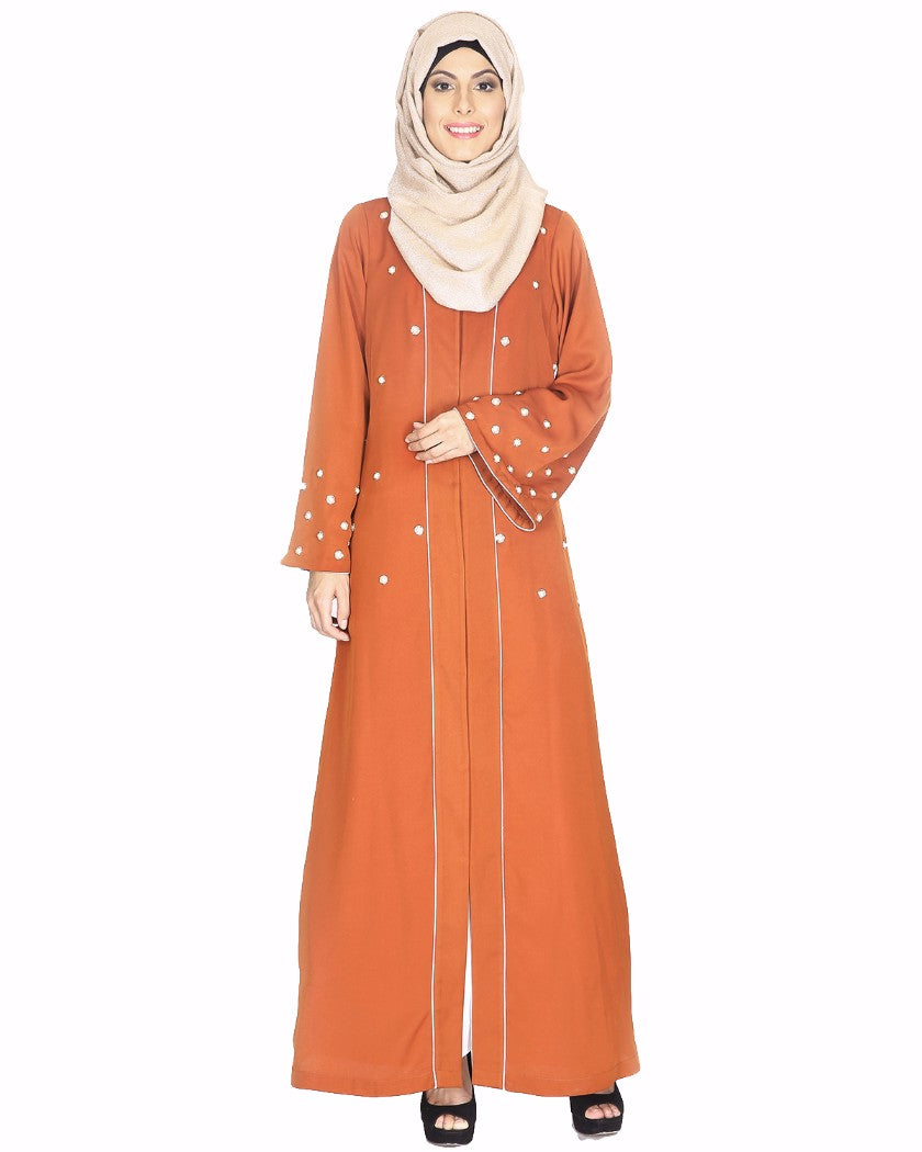 Delicate Pearl Hand Embroidered Abaya
