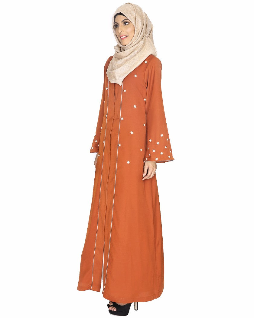 Delicate Pearl Hand Embroidered Abaya