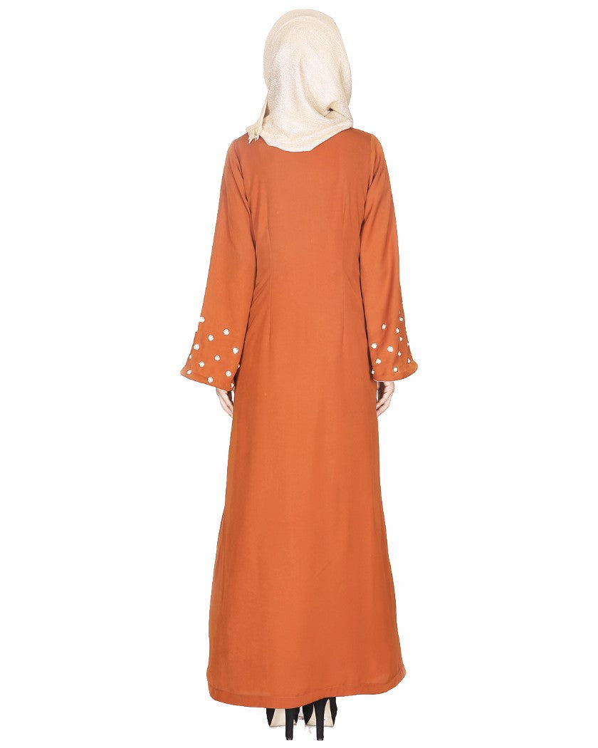 Delicate Pearl Hand Embroidered Abaya