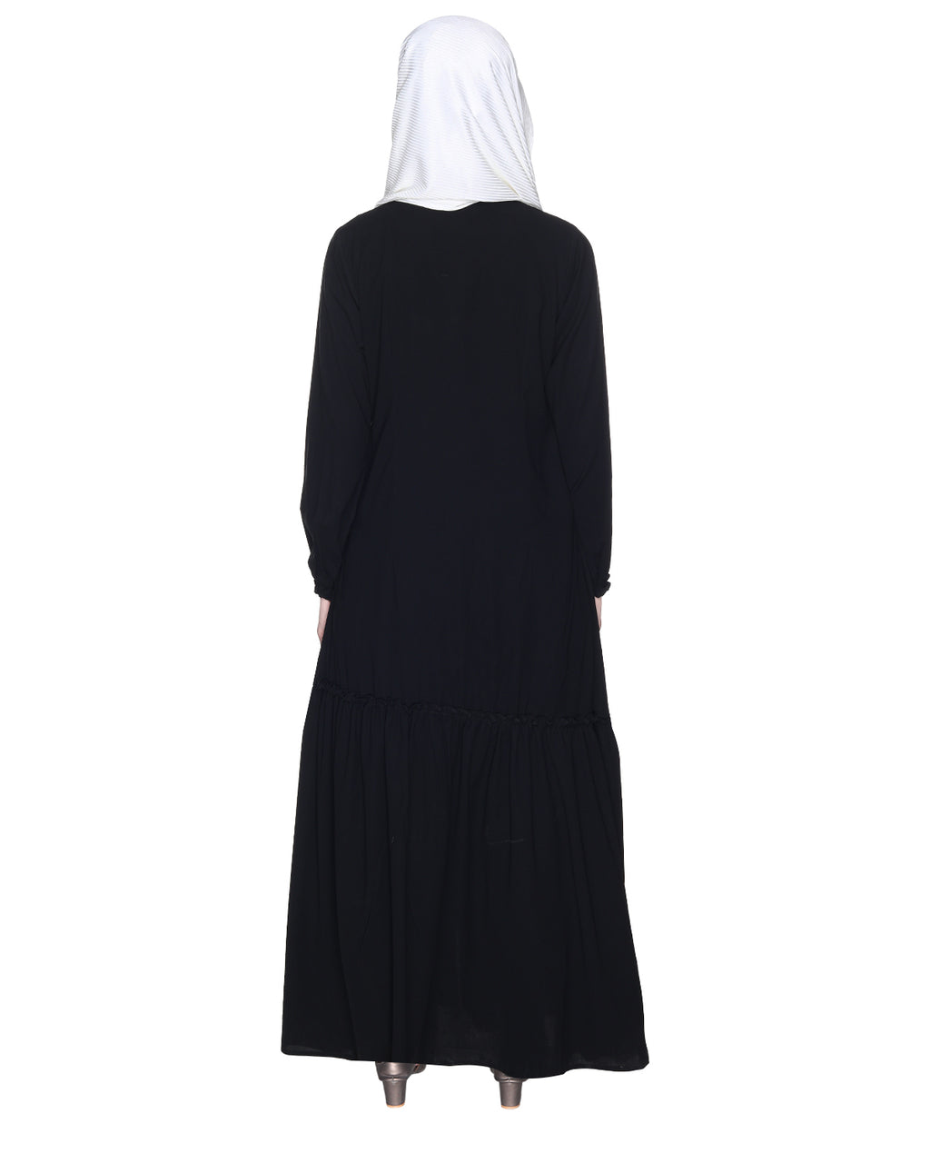Chic Spiral Abaya With Frills