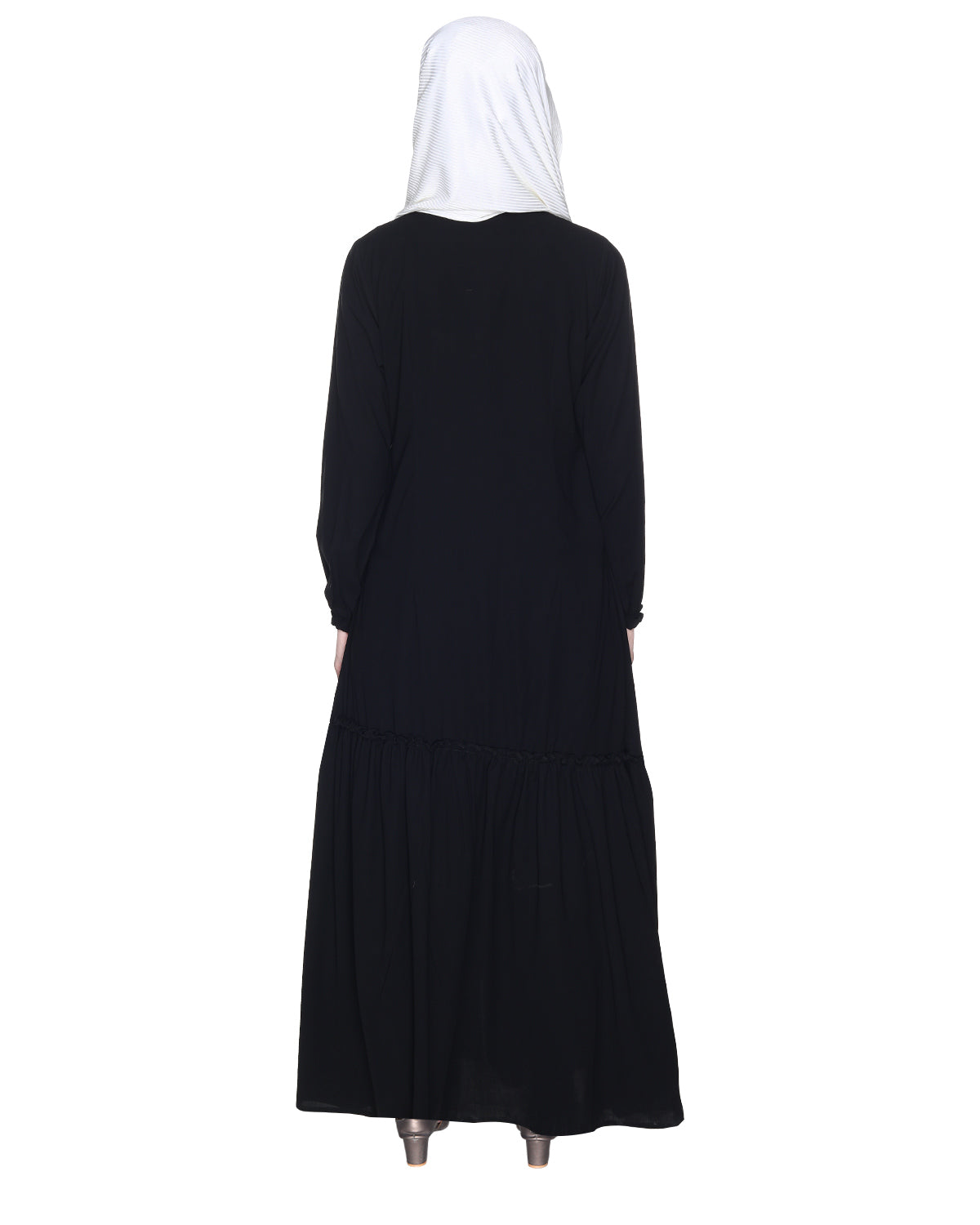 Chic Spiral Abaya With Frills