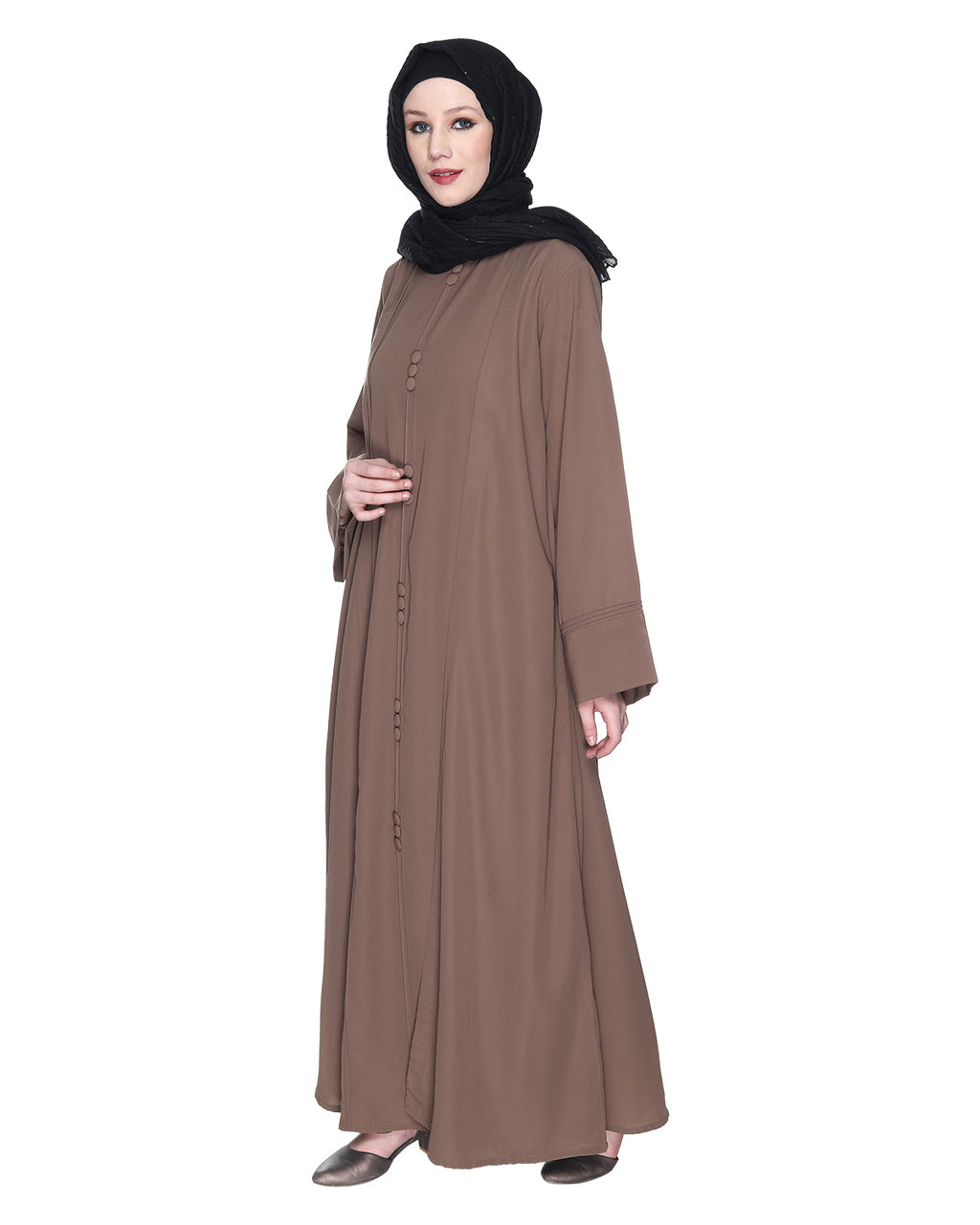 Besuited  Double Panel Abaya With Pintucks