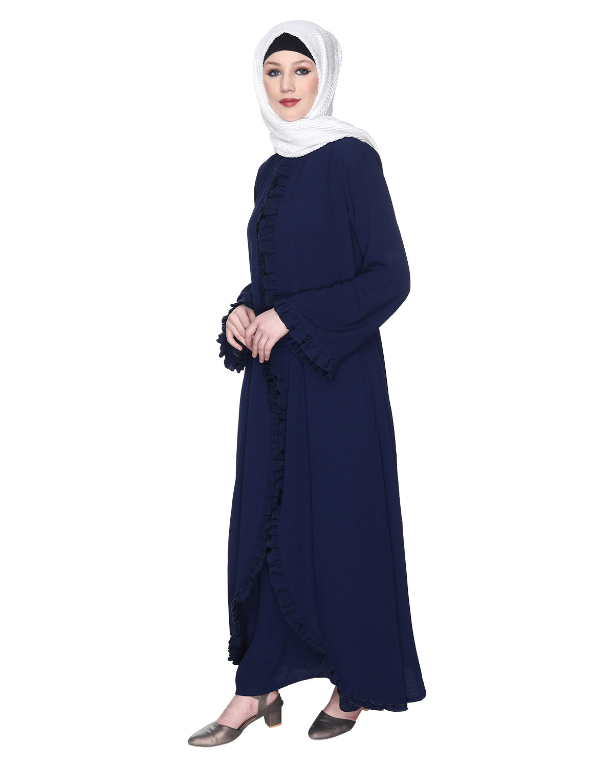 Dapper Jacket Style Frill Abaya