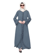 Dapper Jacket Style Frill Abaya